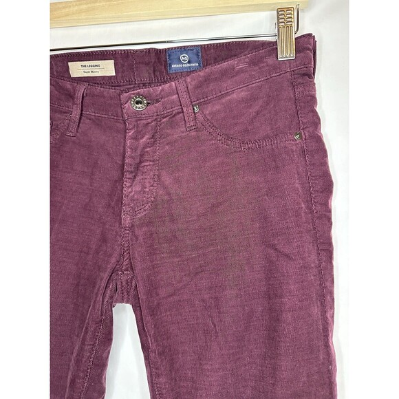 AG Adriano Goldschmied The Legging Super‎ Skinny Maroon Corduroy Pants 26R - Picture 3 of 8